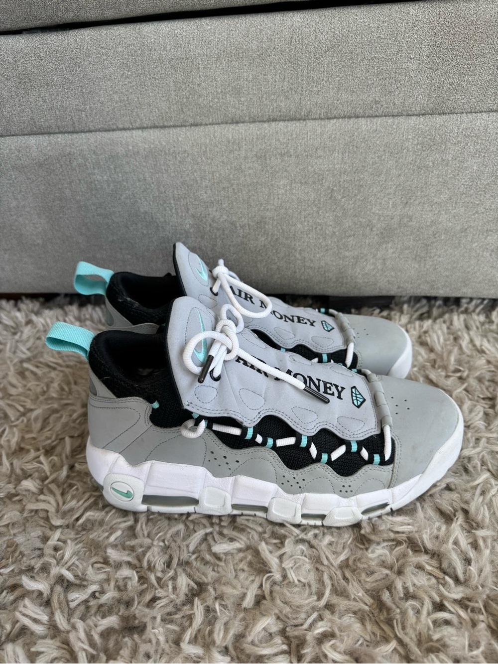 Air Money Women's Gray and Teal Athletic Sneakers